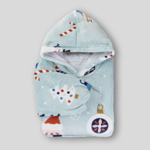 Dječja hoodie deka Svilanit Winter Wonderland + Poklon čarape 