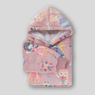 Dječja hoodie deka Svilanit Princess Neon + Poklon čarape