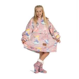 Dječja hoodie deka Svilanit Princess Neon + Poklon čarape
