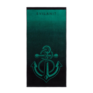 Ručnik za plažu Svilanit Green Anchor, 80 x 160 cm