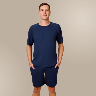 Svilanit kratka muška pidžama Lennox O – Imperial Blue