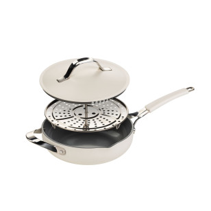 Tava za kuhanje na pari, sotiranje i prženje Rosmarino Chef’s Choice All-in-One, 24 cm – bež