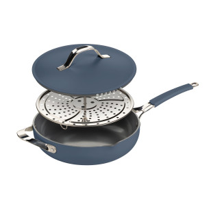 Tava za kuhanje na pari, sotiranje i prženje Rosmarino Chef’s Choice All-in-One, 28 cm – plava