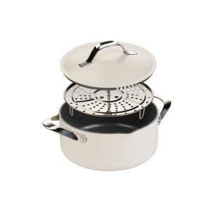 Lonac za kuhanje na pari, pirjanje i prženje Rosmarino Chef's Choice All-in-One, 24 cm – bež