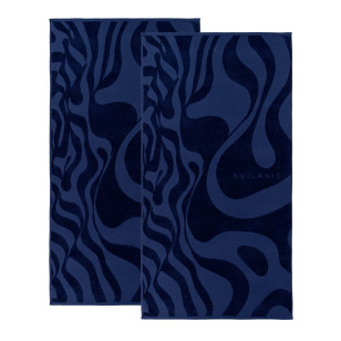 1+1 GRATIS Svilanit premium ručnik za plažu Dark Waves, 80 x 160 cm