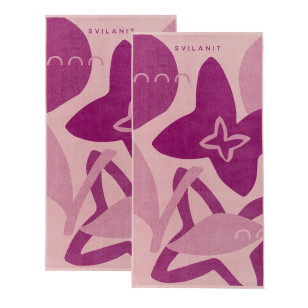 1+1 GRATIS Svilanit premium ručnik za plažu Fuchsia, 80 x 160 cm