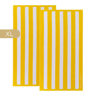1+1 GRATIS Svilanit premium veliki ručnik za plažu Yellow, 100 x 180 cm