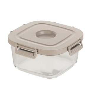 Staklena posuda s poklopcem Rosmarino Crispy2Go – 1,8 L, bež