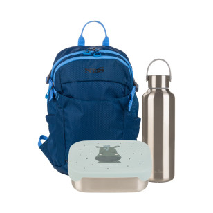 Set dječjeg ruksaka NES Move (12 L), posude za užinu Rosmarino Prep&Go Hippo (800 ml) i termosice Rosmarino Steel (600 ml)