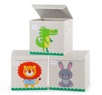 3-dijelni set dječjih kutija za spremanje Vitapur - lav, krokodil, zec