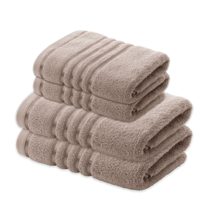 4-dijelni set ručnika Svilanit Quick Dry - pješčano-smeđa 2x50x100 + 2x70x140 cm
