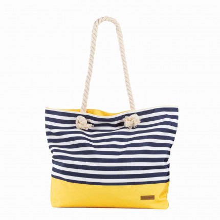 Velika torba za plažu Svilanit Stripes, žuto-plava
