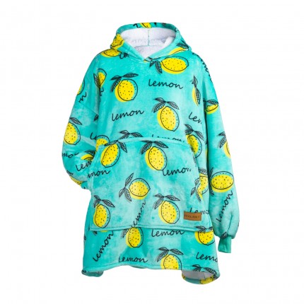 Hoodie pokrivač/deka s rukavima za odrasle Svilanit SoftHug, limun