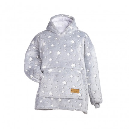 Dječji hoodie pokrivač/deka s rukavima Svilanit SoftHug, zvijezde