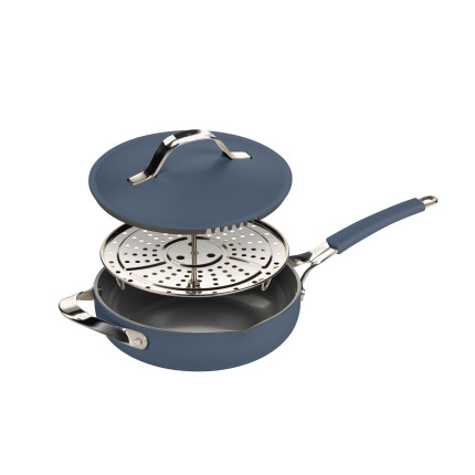 Tava za kuhanje na pari, sotiranje i prženje Rosmarino Chef’s Choice All-in-One, 24 cm – plava