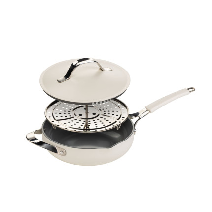 Tava za kuhanje na pari, sotiranje i prženje Rosmarino Chef’s Choice All-in-One, 24 cm – bež