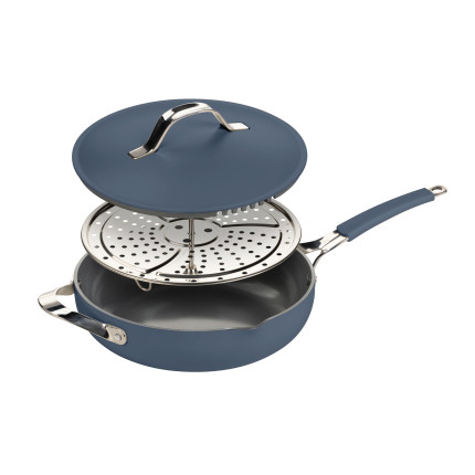 Tava za kuhanje na pari, sotiranje i prženje Rosmarino Chef’s Choice All-in-One, 28 cm – plava