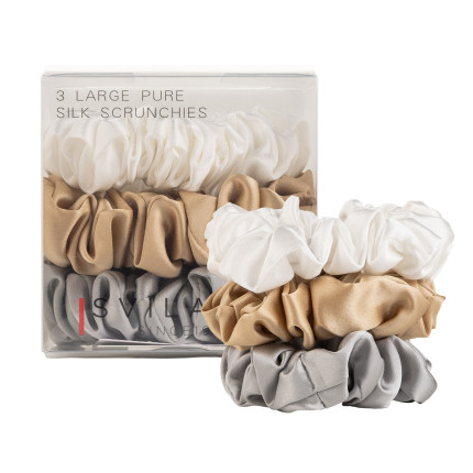 Svilanit set od tri elastične gumice za kosu od vrhunske mulberry svile Elegance