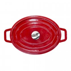 Ovalni lonac od lijevanog željeza s poklopcem Rosmarino Blacksmith’s 4,7 l - 31 cm, crveni