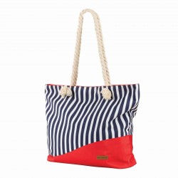 Velika torba za plažu Svilanit Stripes, crveno-plava