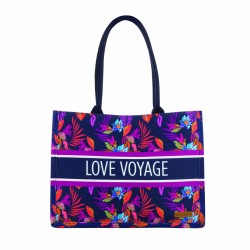 Moderna torba Svilanit Love Voyage, plavo-ružičasta