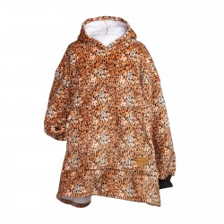 Hoodie pokrivač/deka s rukavima za odrasle Svilanit SoftHug, leopard