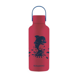 Dječja boca za vodu Rosmarino Dolphin od nehrđajućeg čelika, 600 ml – crvena