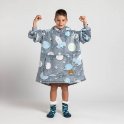 Dječji hoodie deka/pokrivač Svilanit, raketa + Poklon čarape