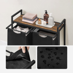 Košara za rublje Songmics Ila Duo – 2 x 46 L, crna
