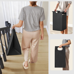 Košara za rublje Songmics Ila Duo – 2 x 46 L, crna