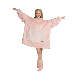 Hoodie deka za odrasle Svilanit Rose Blis + Poklon čarape