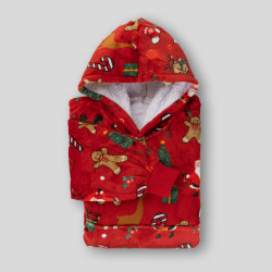 Hoodie deka za odrasle Svilanit Xmass Red + Poklon čarape
