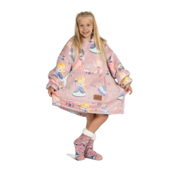 Dječja hoodie deka Svilanit Princess Neon + Poklon čarape