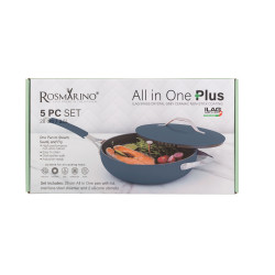 Tava za kuhanje na pari, sotiranje i prženje Rosmarino Chef’s Choice All-in-One, 28 cm – plava