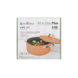 Lonac za kuhanje na pari, sotiranje i prženje Rosmarino Chef’s Choice All-in-One, 24 cm – terracotta