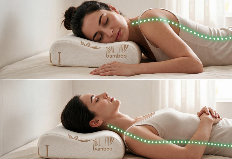Ergonomski valoviti oblik za spavanje na boku i leđima