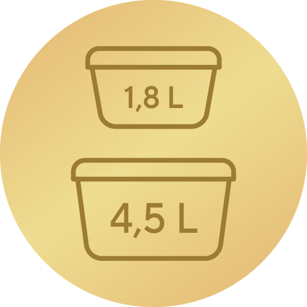 2 staklene posude (4,5 L i 1,8 L)